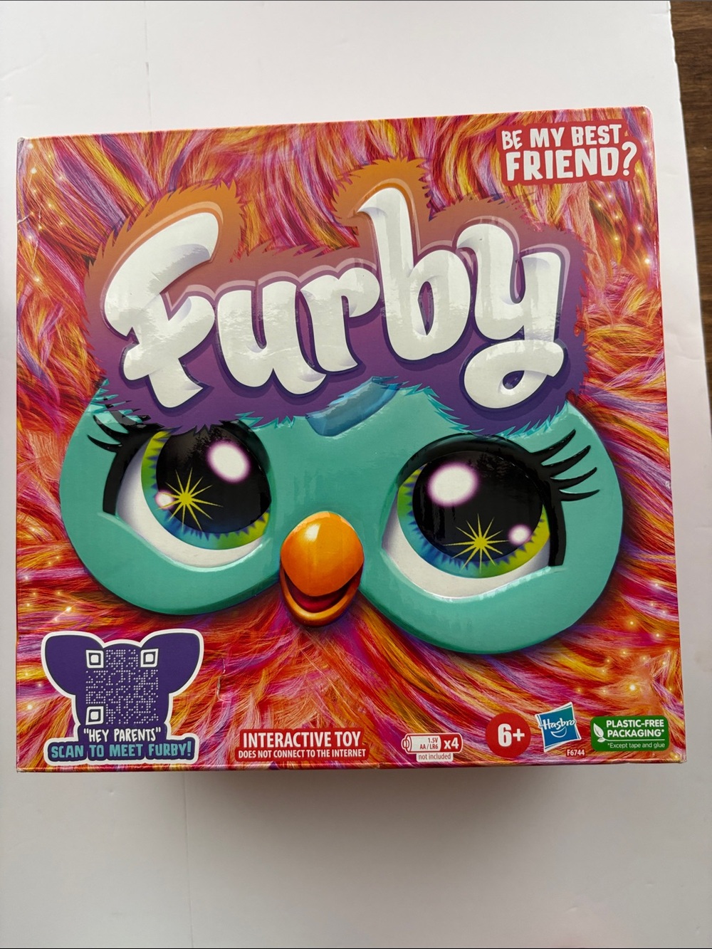 Hasbro interactive Furby Plush - Turquoise Face with Multicolor Fur